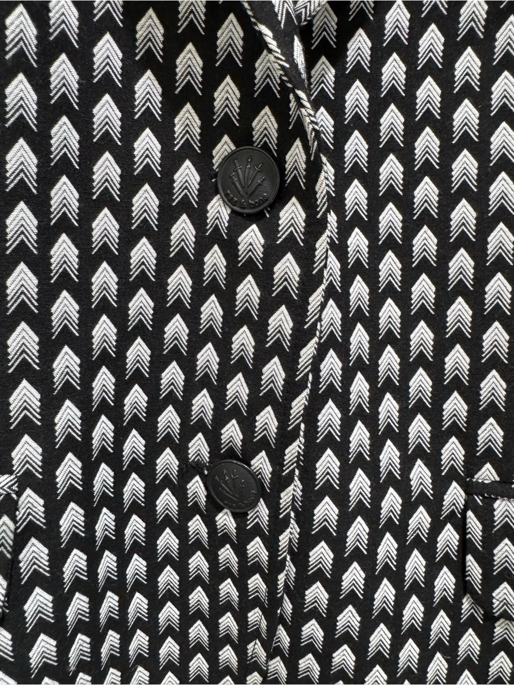 Rag & Bone Bailey Chevron Arrow Print Wool Blend Blazer Jacket Size 10 - Picture 4 of 12